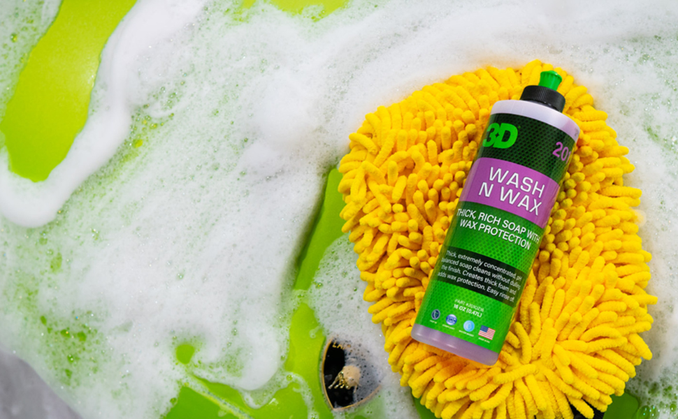 lavagem automovel com 3D Wash N Wax champo carro espuma rica microfibra portugal espanha detailing