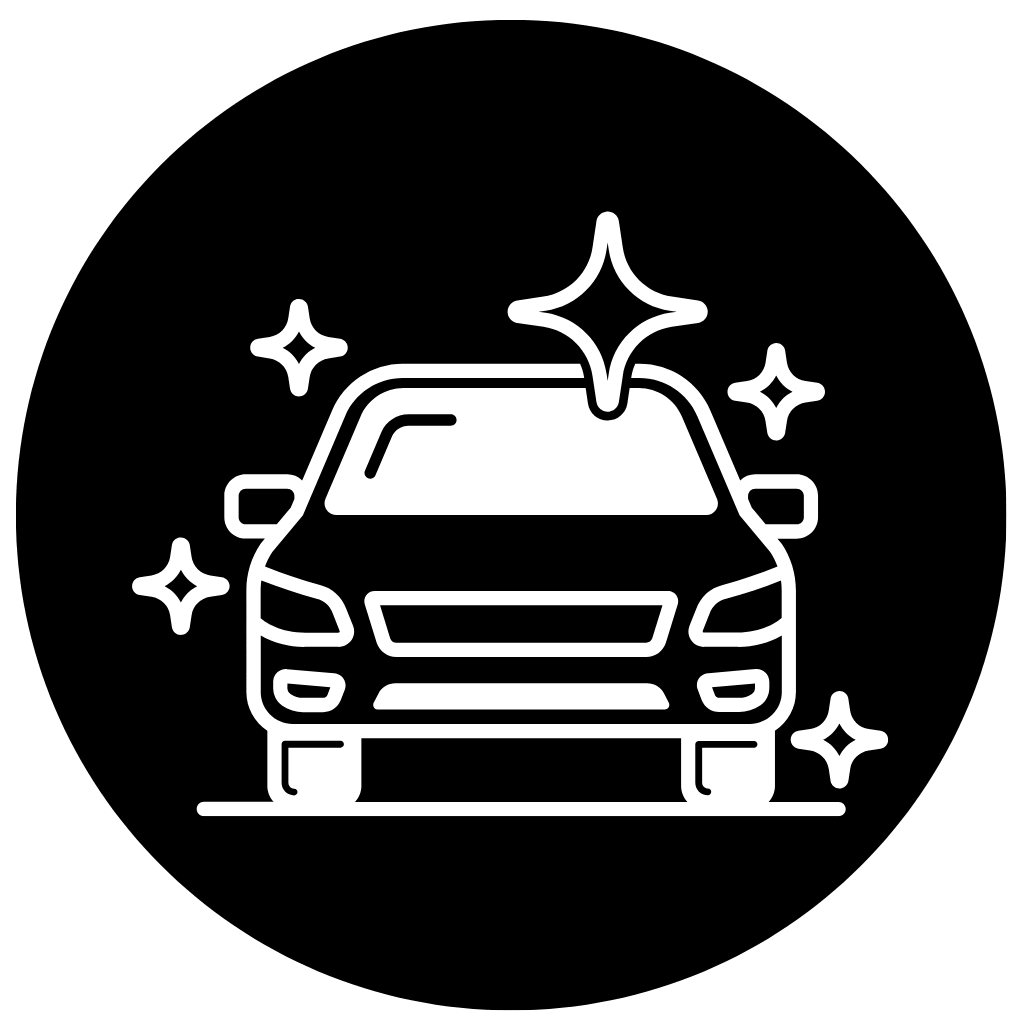 Ícone de detailer rápido, carro com brilho e acabamento imediato - 3D Car Care
