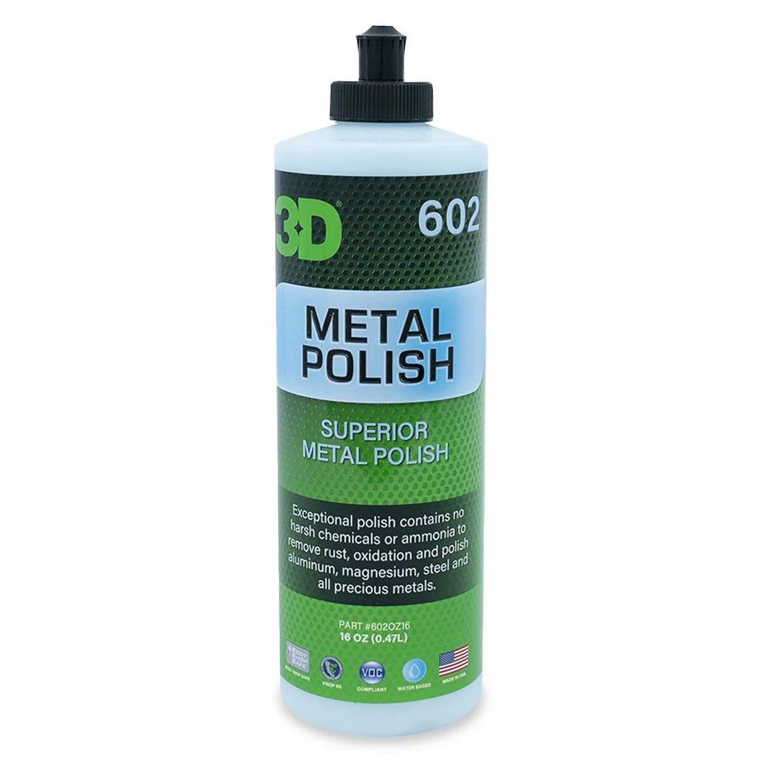 3D 602 Metal Polish polimento de metais para restaurar brilho e remover oxidacao em superficies metalicas automoveis Portugal e Espanha DetailDawg