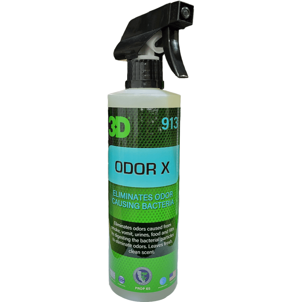 3d 913 odor x eliminador de odores spray para interior de carro elimina bacterias causadoras de cheiro em estofos carpetes e superfícies Portugal e Espanha DetailDawg