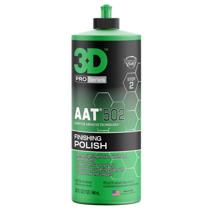 3D AAT 502 Finishing Polish 946ml polimento de acabamento para remover imperfeicoes leves e melhorar o brilho da pintura automovel Portugal e Espanha DetailDawg