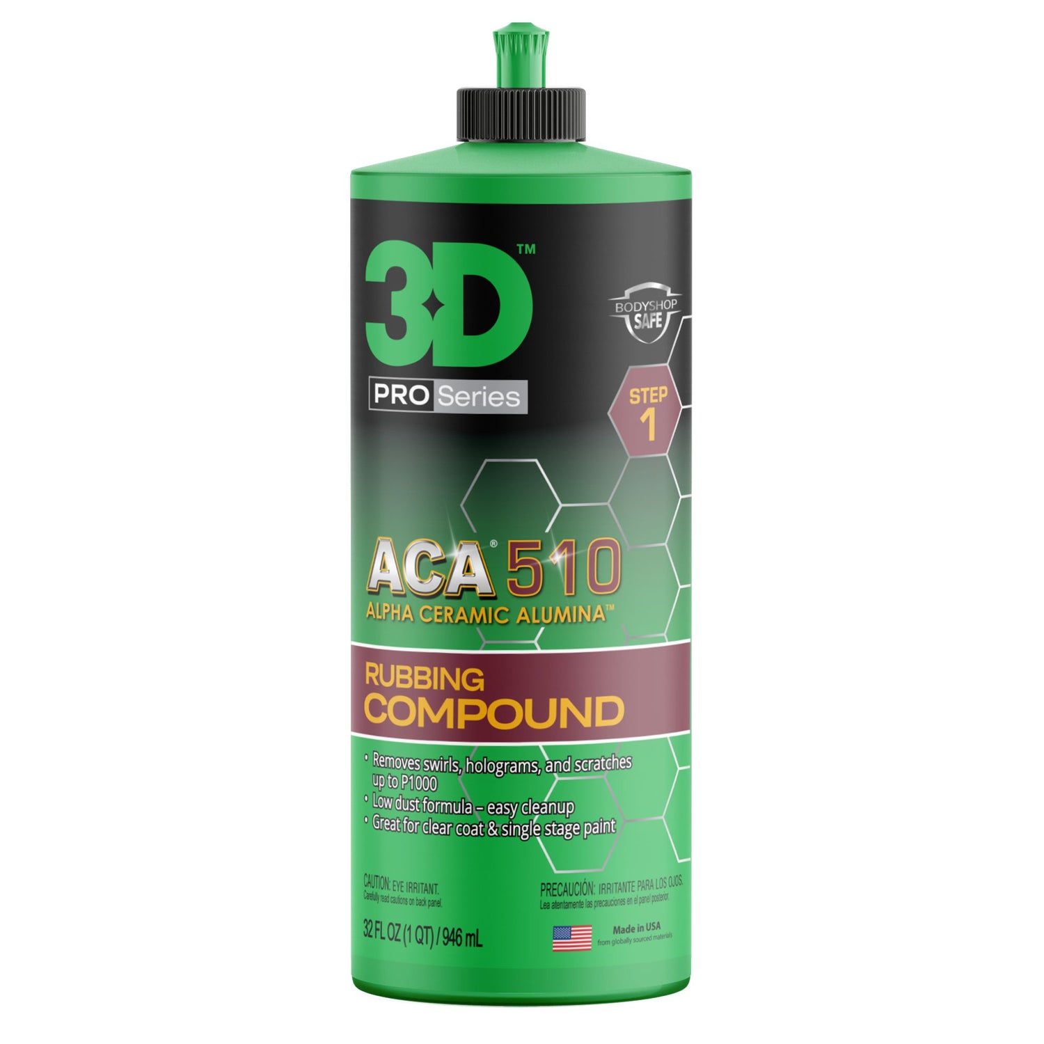 3D ACA 510 Rubbing Compound 946ml polimento de corte pesado para remover defeitos e riscos na pintura automovel Portugal e Espanha DetailDawg