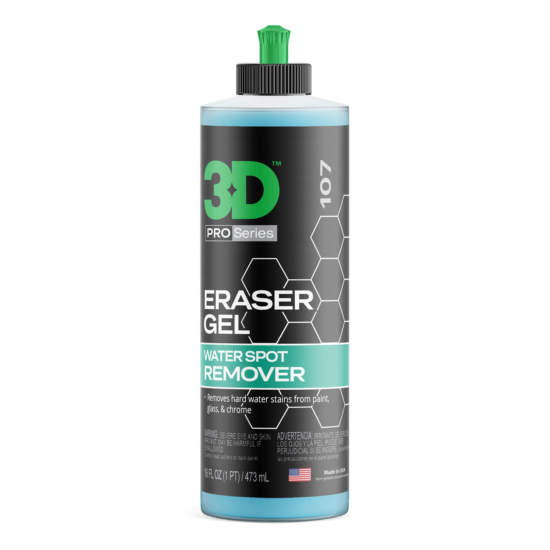 3D Eraser Gel 473ml removedor de marcas de agua e calcario para pintura vidro e cromados automovel Portugal e Espanha DetailDawg