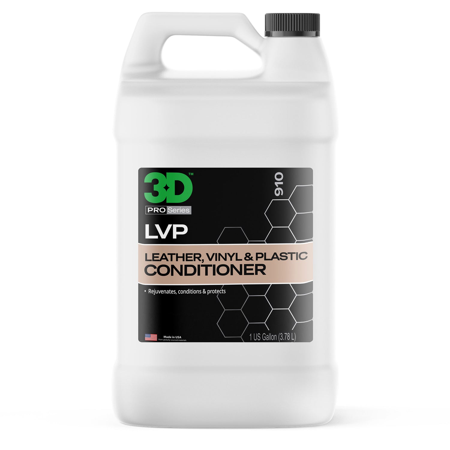 3D LVP leather vinyl and plastic conditioner 1 gallon for conditioning and protecting automotive interior surfaces