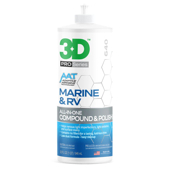 3D Marine and RV compound polish all in one para correcao e brilho de gelcoat e fibra de vidro em superficies nauticas e autocaravanas Portugal e Espanha DetailDawg