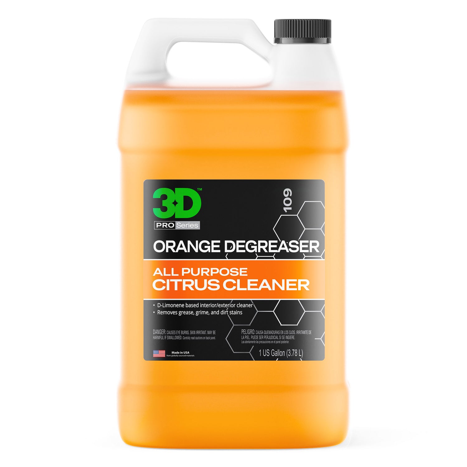 3D Orange Degreaser 1 gal 3.78L desengordurante profissional multiusos para limpeza automovel interior exterior e motor Portugal e Espanha DetailDawg