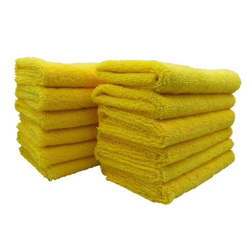 3D pack 12 toalhas microfibra amarela 40x40 400gsm 80 20 para limpeza automovel detailing Portugal e Espanha DetailDawg
