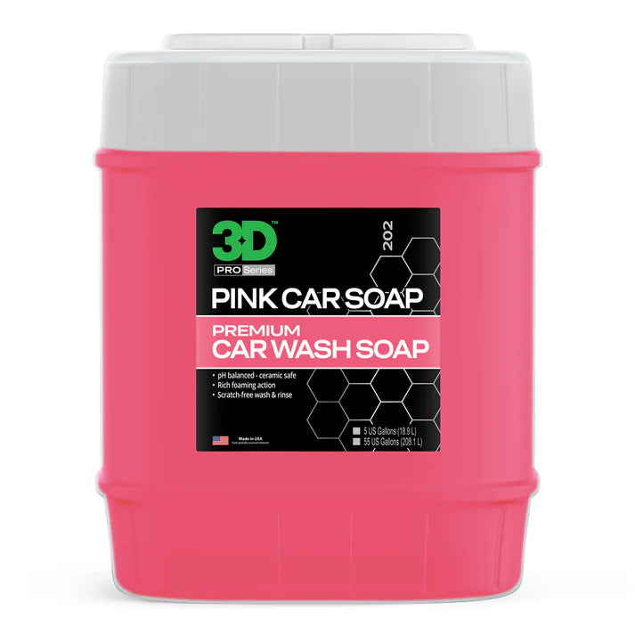 3D Pink Car Soap shampoo automovel profissional ph neutro 5 gal 18.9L com espuma intensa para lavagem automovel em volume profissional Portugal e Espanha DetailDawg