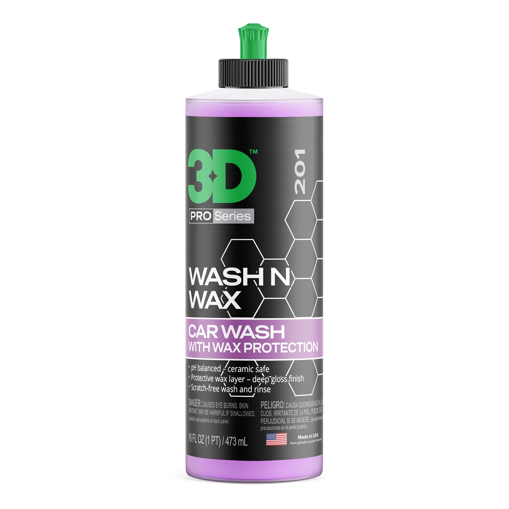 3D Wash N Wax shampoo automovel com cera 473ml para lavagem com brilho e protecao da pintura automovel Portugal e Espanha DetailDawg
