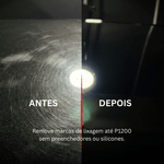 Antes e depois — remoção de marcas de lixagem até P1200 com Nasiol Heavy Cut Compound Red