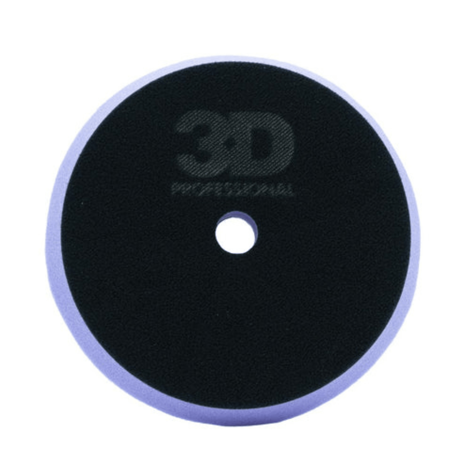 Verso da Boina de Espuma de Polimento 3D Professional com logotipo gravado e base lilás para máquinas rotativas e orbitais