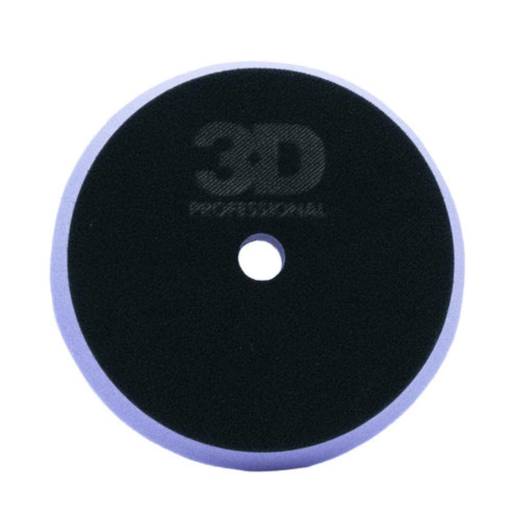 Verso da Boina de Espuma de Polimento 3D Professional com logotipo gravado e base lilás para máquinas rotativas e orbitais