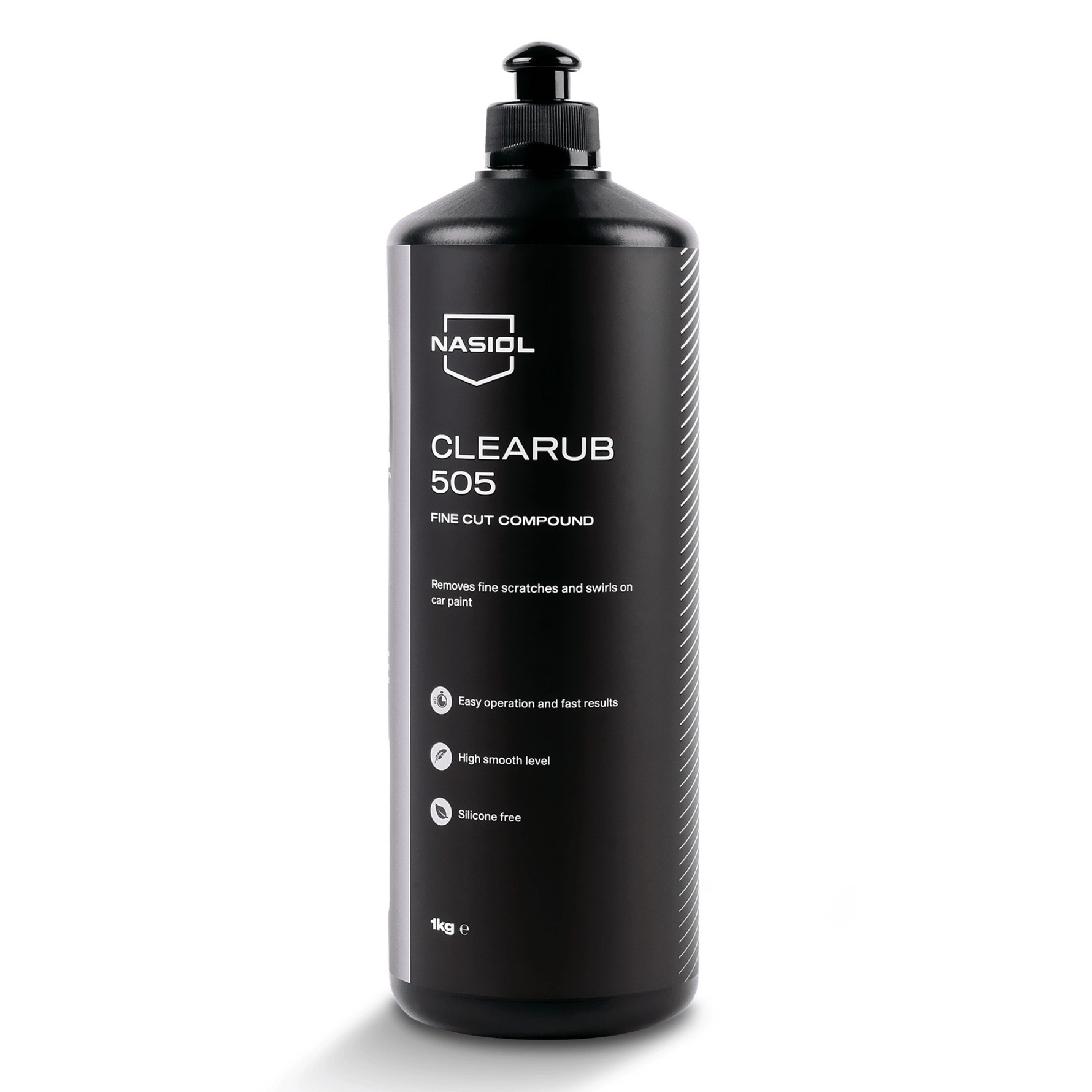Composto de polimento fino Nasiol Clearub 505 1kg — remove riscos finos e marcas de swirl