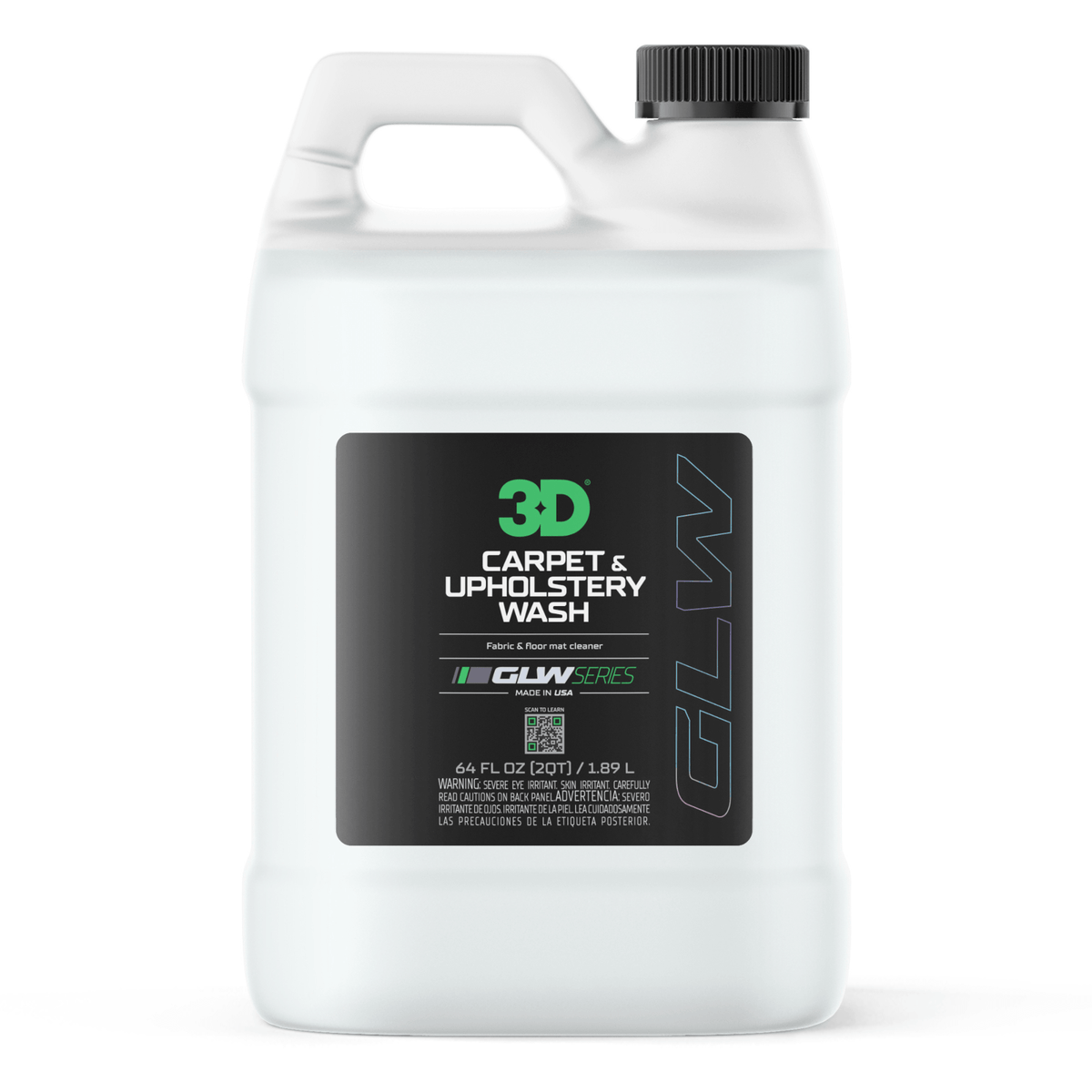 3D Carpet & Upholstery Wash 1,89L – limpador de estofos e tapetes automóveis GLW Series, formato grande