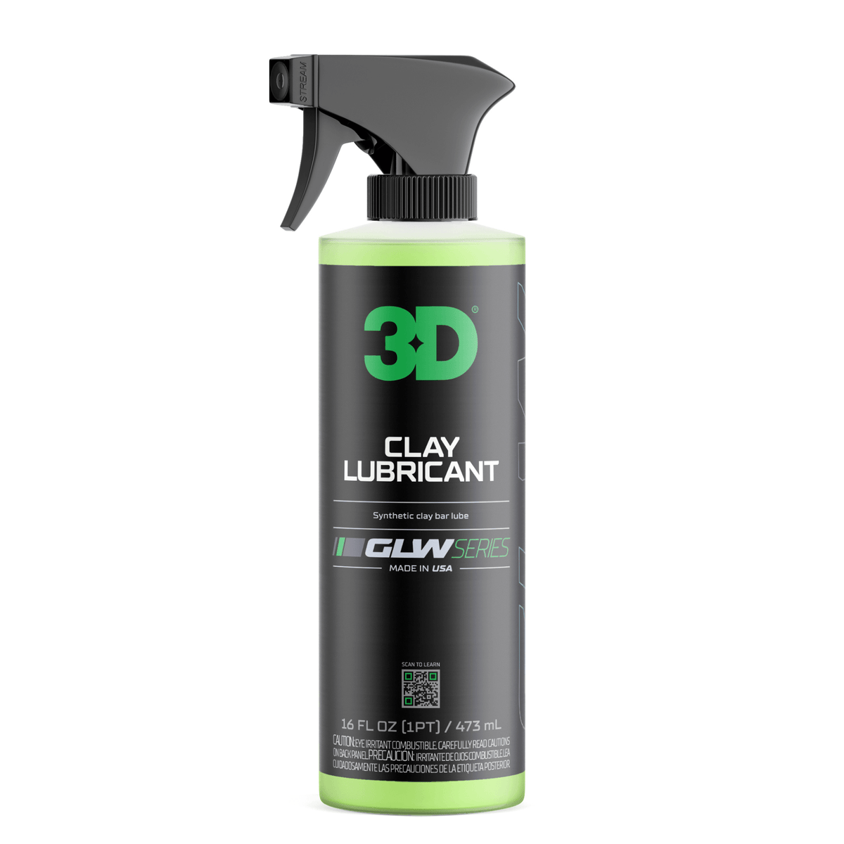 3D Clay Lubricant 473ml – lubrificante para clay bar automóvel GLW Series