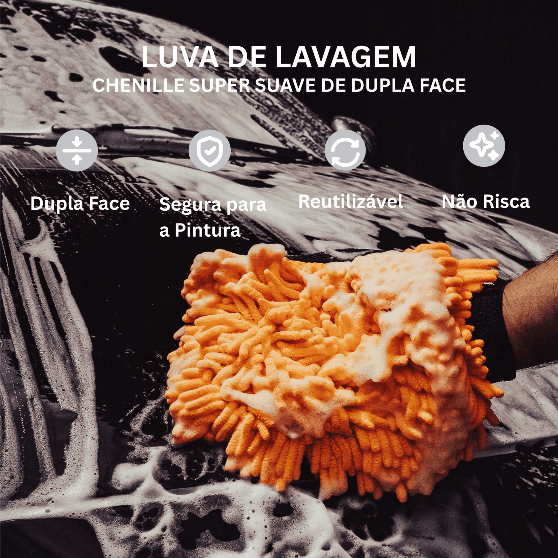 Luva de lavagem Nasiol segura para a pintura, reutilizável e não risca