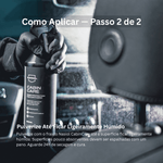 Aplicação de Nasiol CabinCare por pulverização no encosto de cabeça do banco do carro, spray de proteção têxtil