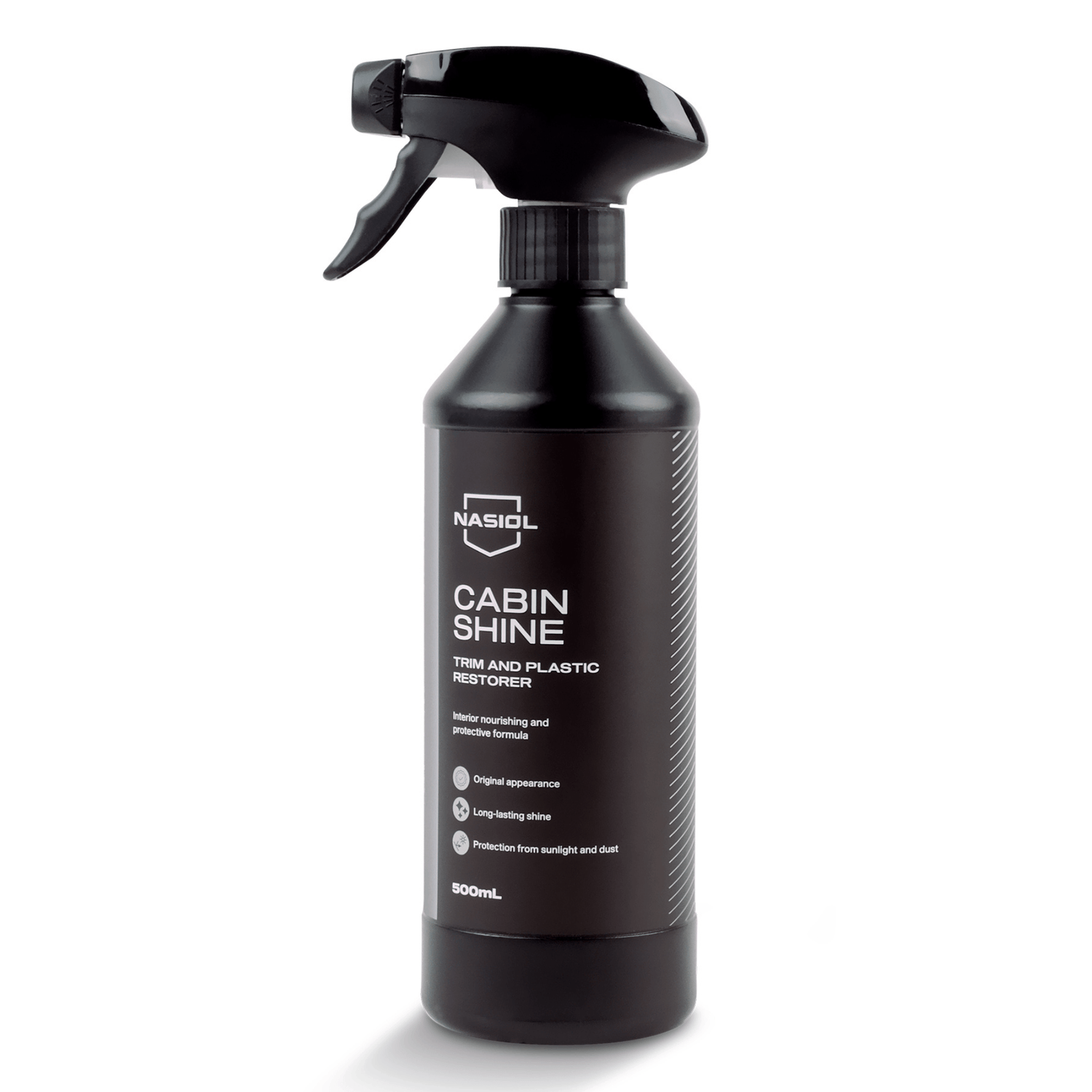 Nasiol CabinShine 500ml — restaurador de plásticos e acabamentos interiores do carro