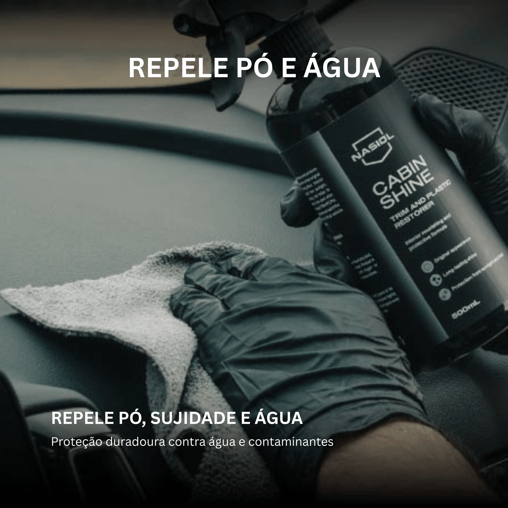 Nasiol CabinShine repele pó, água e sujidade do interior do carro
