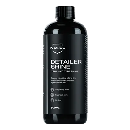 Nasiol Detailer Shine dressing para plasticos e pneus automovel com acabamento e brilho duradouro em superficies exteriores Portugal e Espanha DetailDawg