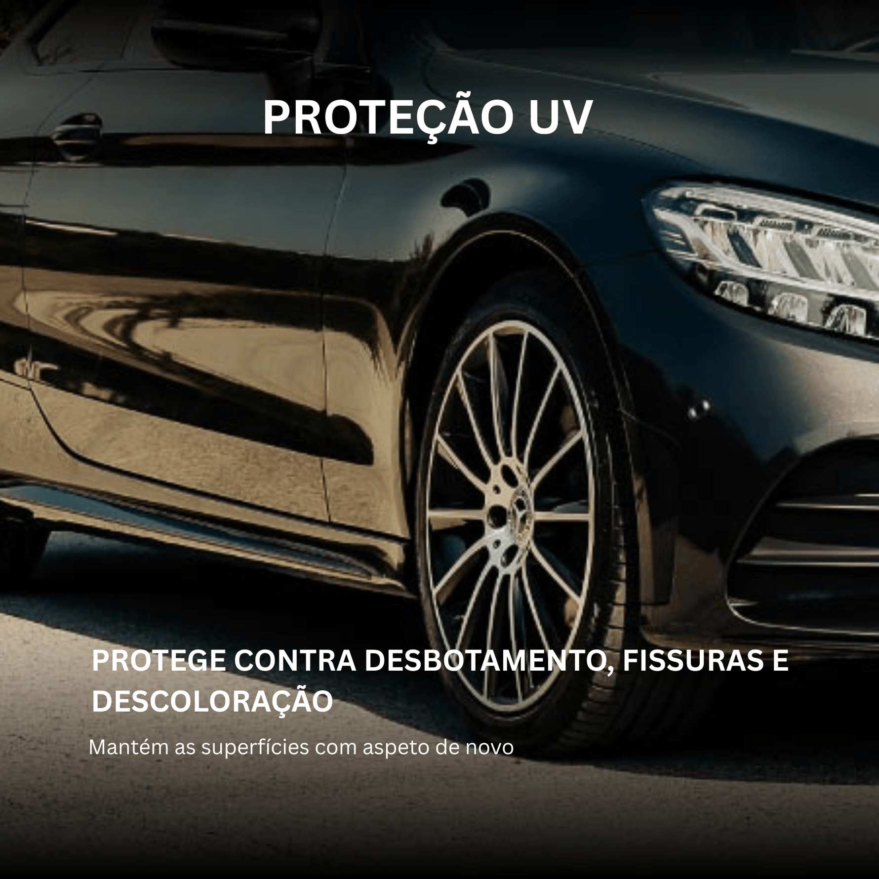 Nasiol DetailerShine oferece proteção UV contra desbotamento e fissuras em pneus e plásticos