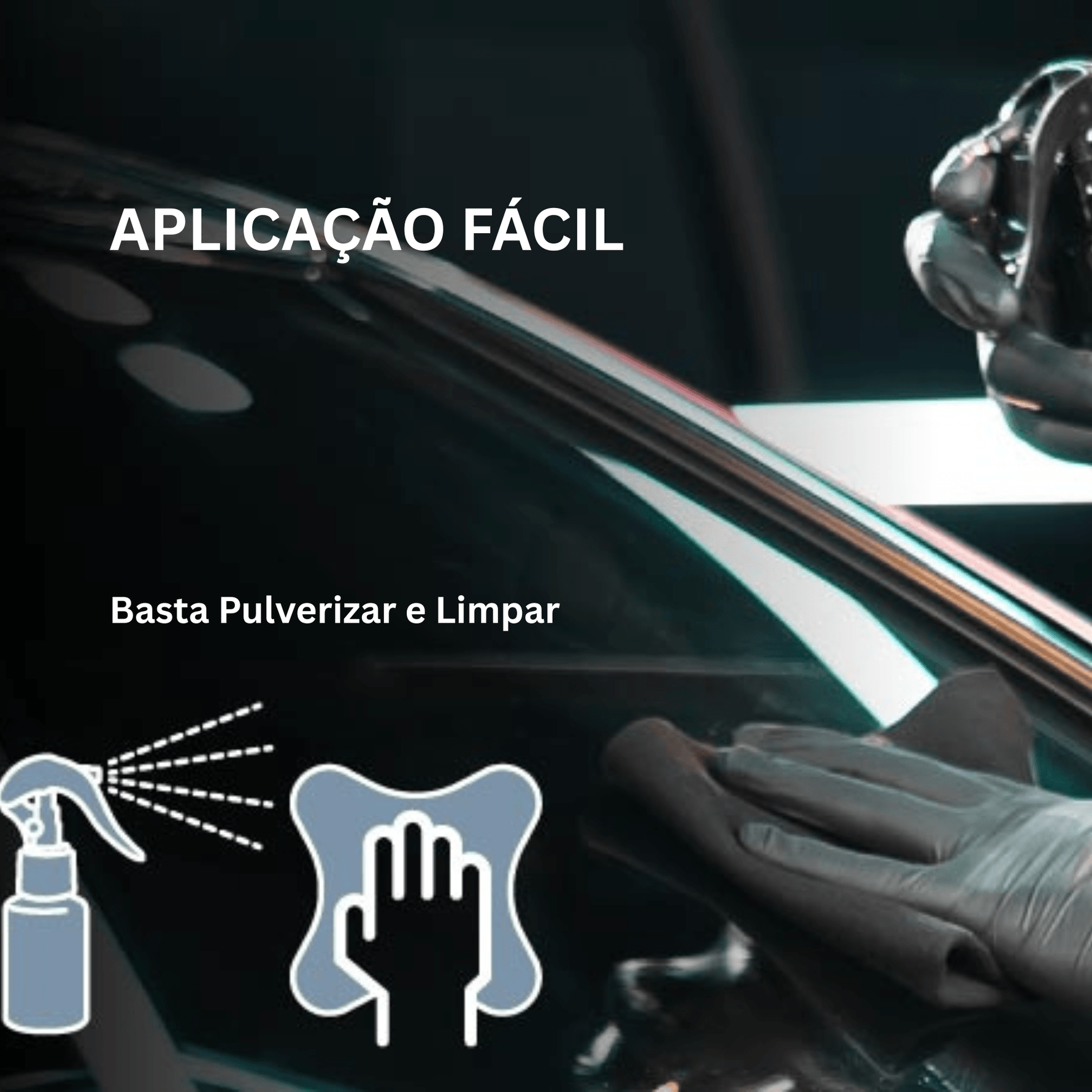 Aplicação de Nasiol GlasShield com trigger em para-brisas de automóvel, spray e limpeza fáceis
