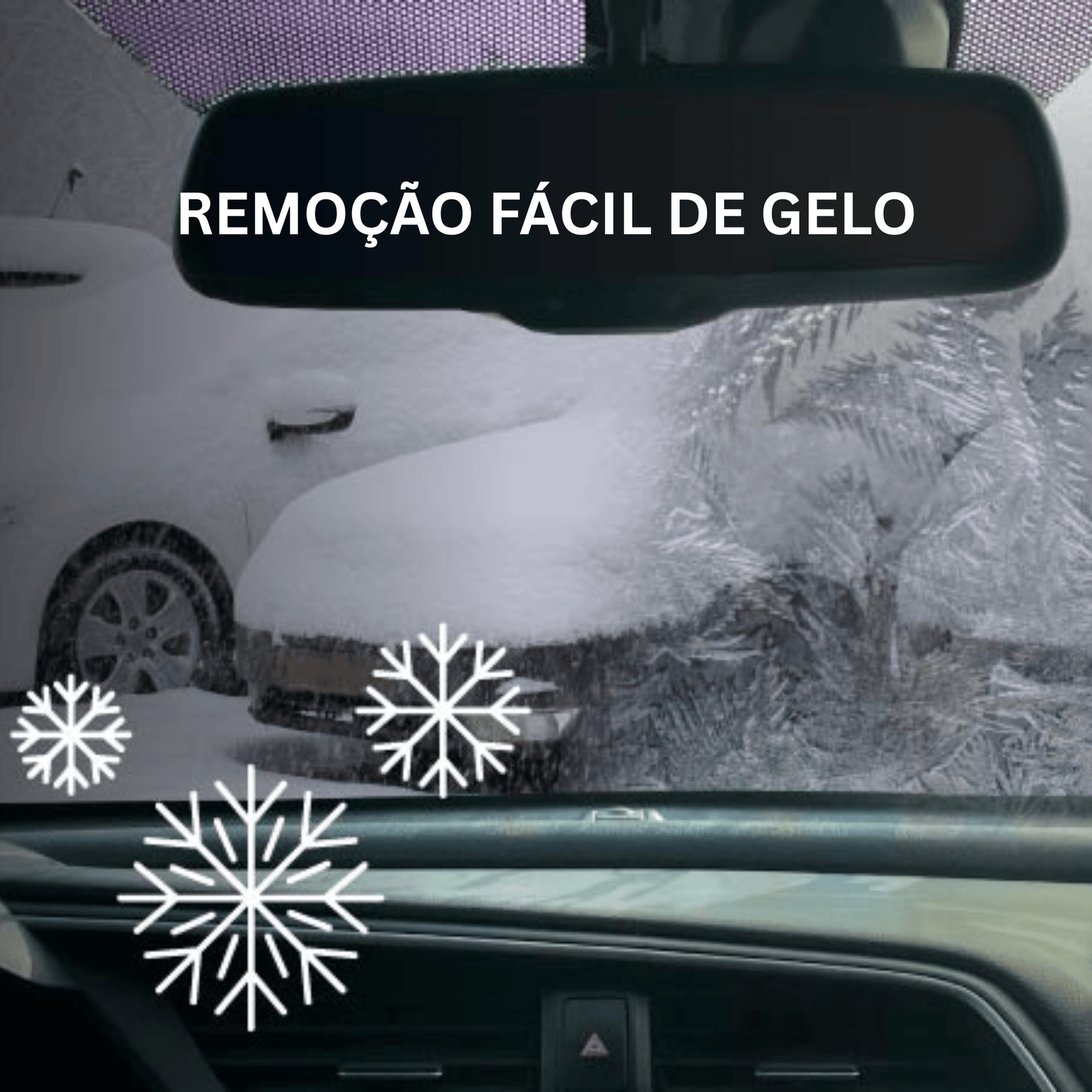 Para-brisas coberto de gelo e neve no inverno, Nasiol GlasShield facilita a remoção de gelo do vidro