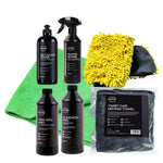 Nasiol kit lavagem automovel completo com Cleanion Pro shampoo, TEM APC Pro, RapidShine, DetailerShine, microfibras e toalha de secagem para limpeza e manutencao automovel Portugal e Espanha DetailDawg