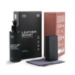 Kit Nasiol LeatherBoost com frasco, bloco aplicador e pano de microfibra