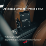 Aplicação de Nasiol LeatherBoost sobre bloco aplicador, passo 1 de aplicação em pele automóvel