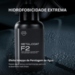 Gotas de água a perolar sobre pintura de automóvel tratada com Nasiol MetalCoat F2, efeito hidrofóbico extremo