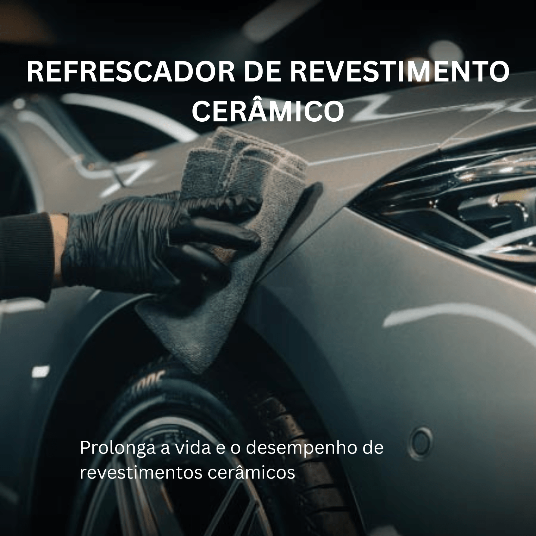 Aplicação de Nasiol MetalCoat F2 com pano de microfibra junto ao farol de automóvel, refrescador de revestimento cerâmico