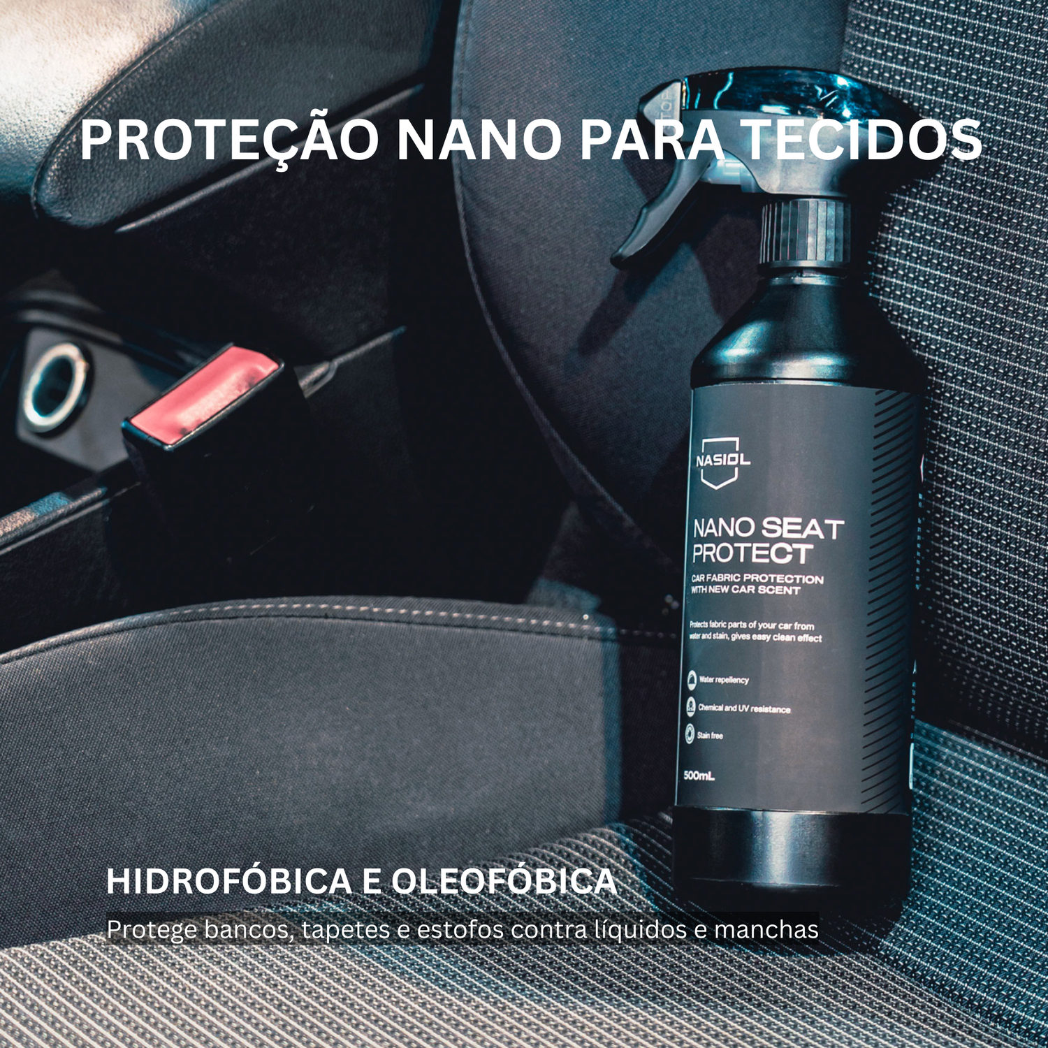 Nasiol Nano Seat Protect aplicado em banco de tecido do carro