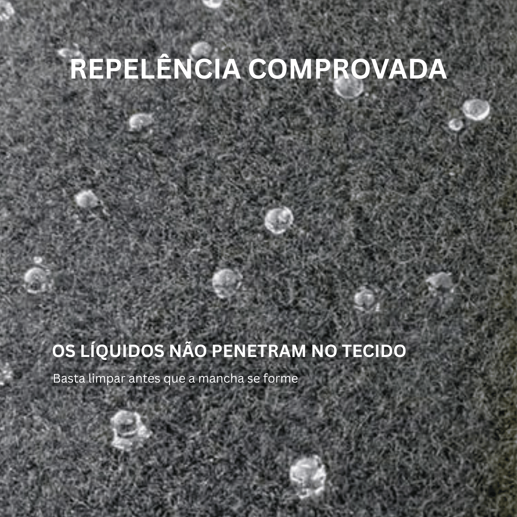 Gotas de água a repelir na superfície do tapete tratado com Nasiol Nano Seat Protect