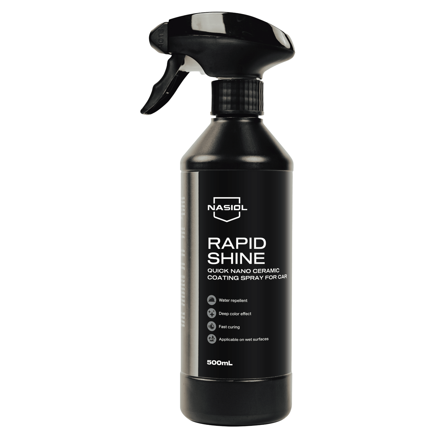 Nasiol RapidShine 500ml — spray de detailing rápido com efeito nano cerâmico