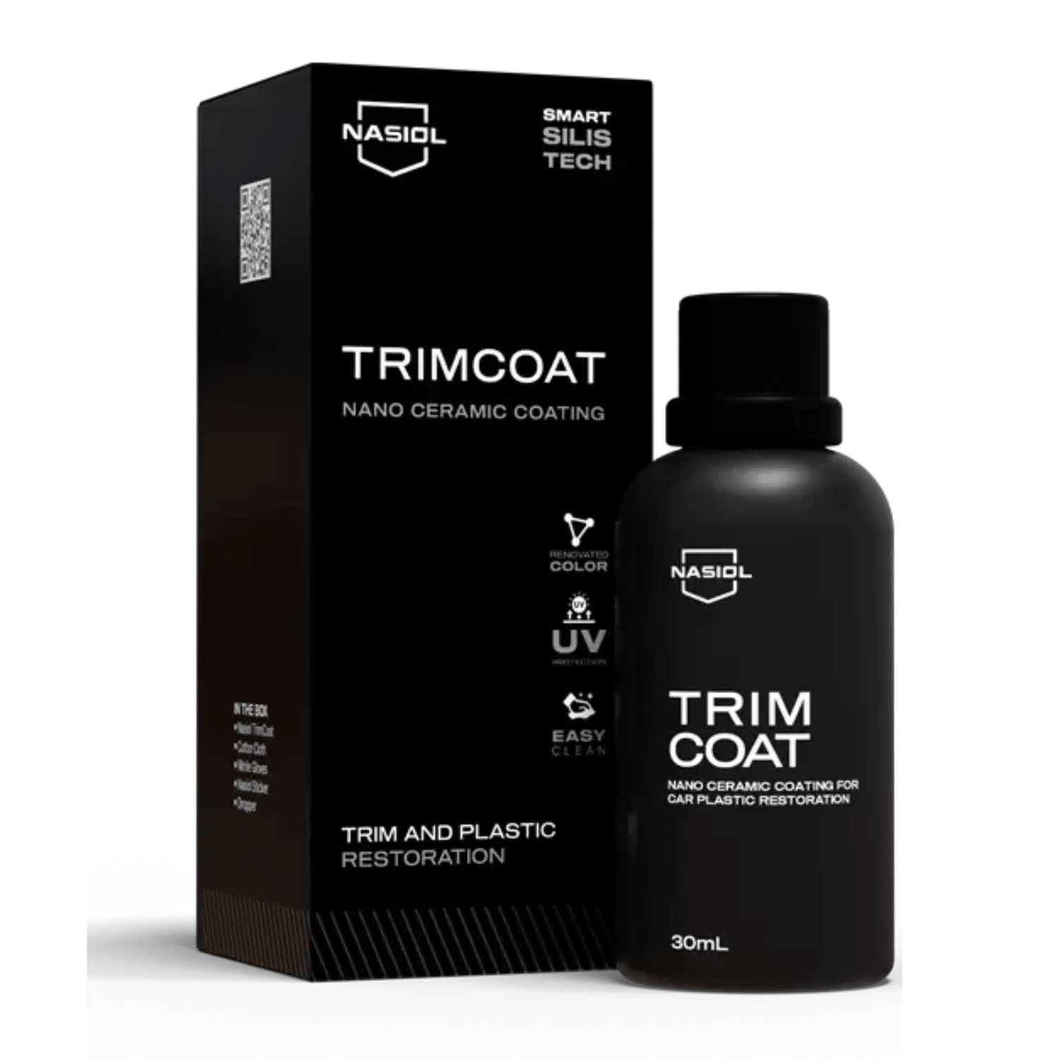  Nasiol TrimCoat aplicado em para-choques, guarda-lamas e frisos exteriores do carro