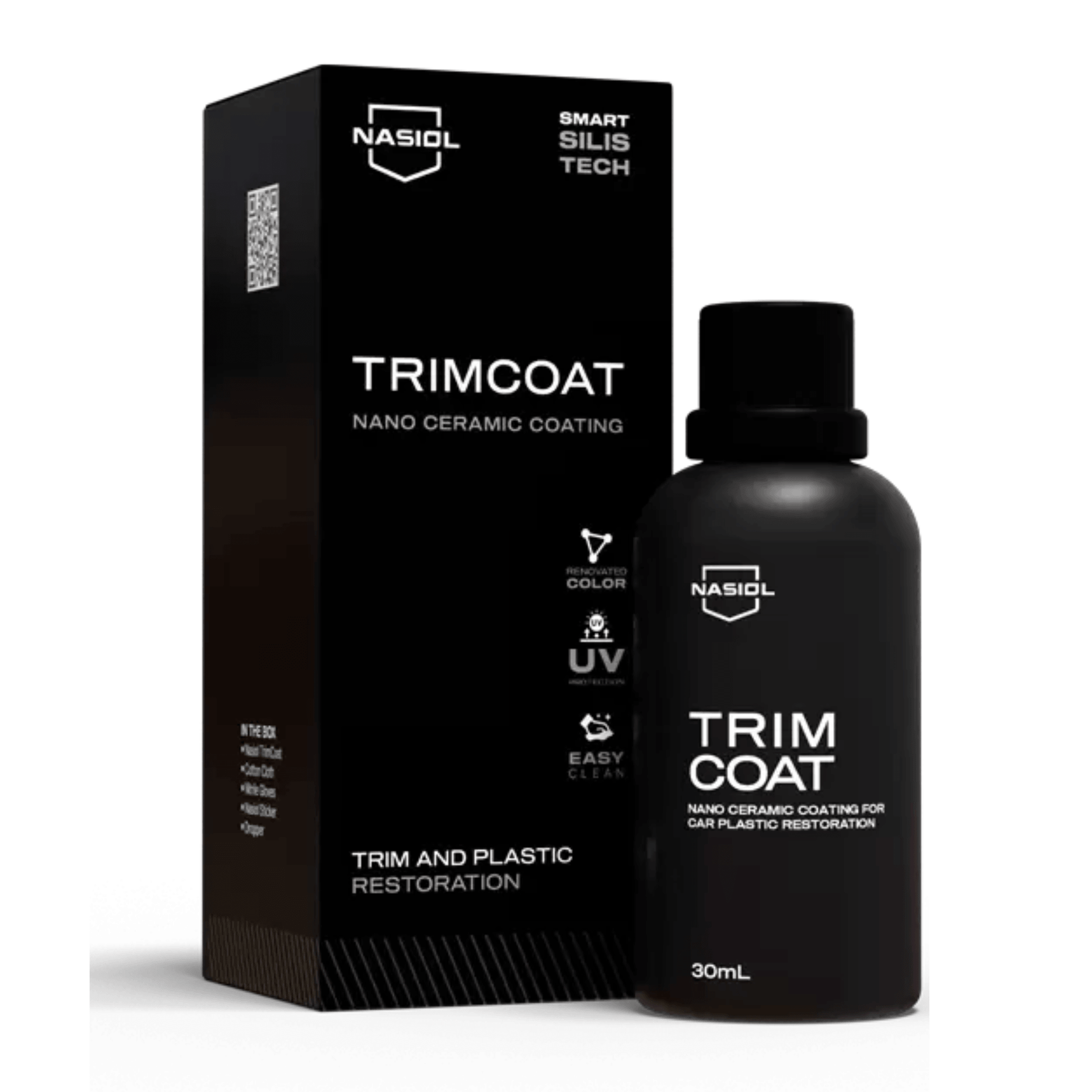  Nasiol TrimCoat aplicado em para-choques, guarda-lamas e frisos exteriores do carro