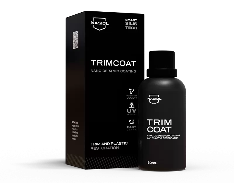 Nasiol TrimCoat coating ceramico para plasticos exteriores automovel com restauro de cor e protecao UV duradoura Portugal e Espanha DetailDawg