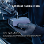 Aplicação de Nasiol XR03 sobre camurça e bloco aplicador, passo de aplicação em pintura automóvel