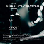 Frasco Nasiol XR03 em fundo escuro, revestimento nano cerâmico de aplicação numa única camada para pintura automóvel