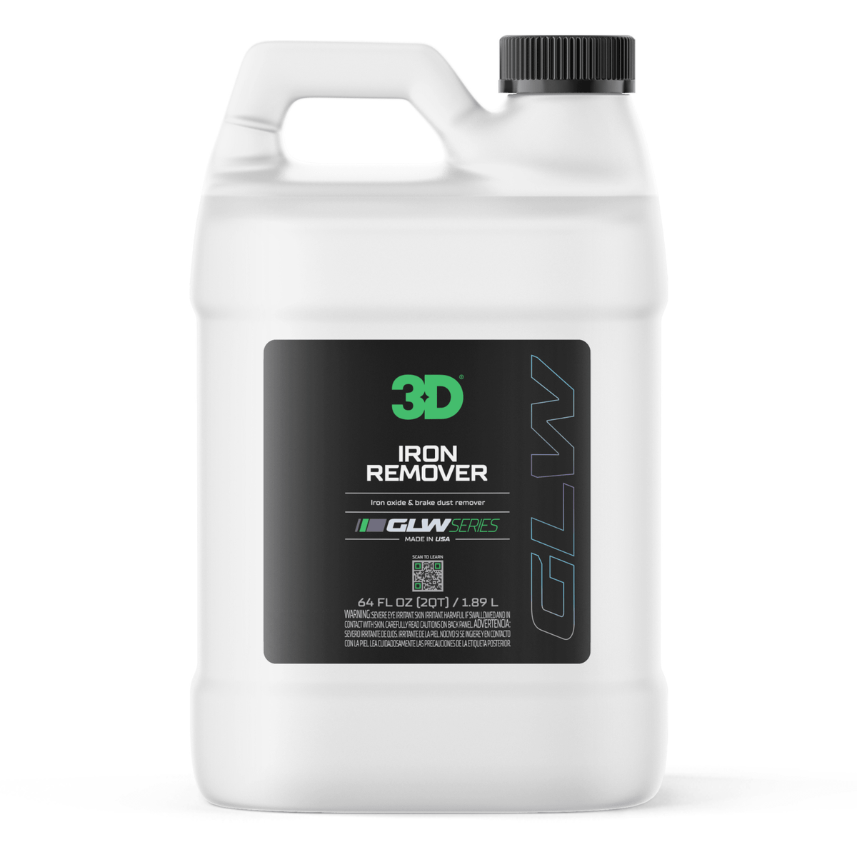 3D Iron Remover 1,89L – removedor de ferro e óxido para jantes e pintura automóvel GLW Series, formato grande