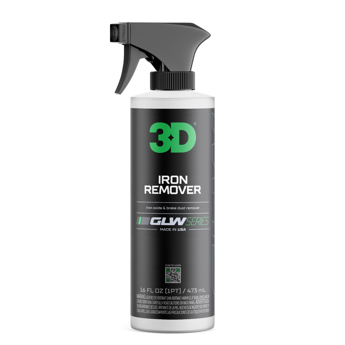 3D Iron Remover 473ml – removedor de ferro e óxido para jantes e pintura automóvel GLW Series