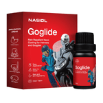 Nasiol Goglide revestimento nano repelente de chuva para viseiras de capacete e óculos, frasco de 10 ml e embalagem