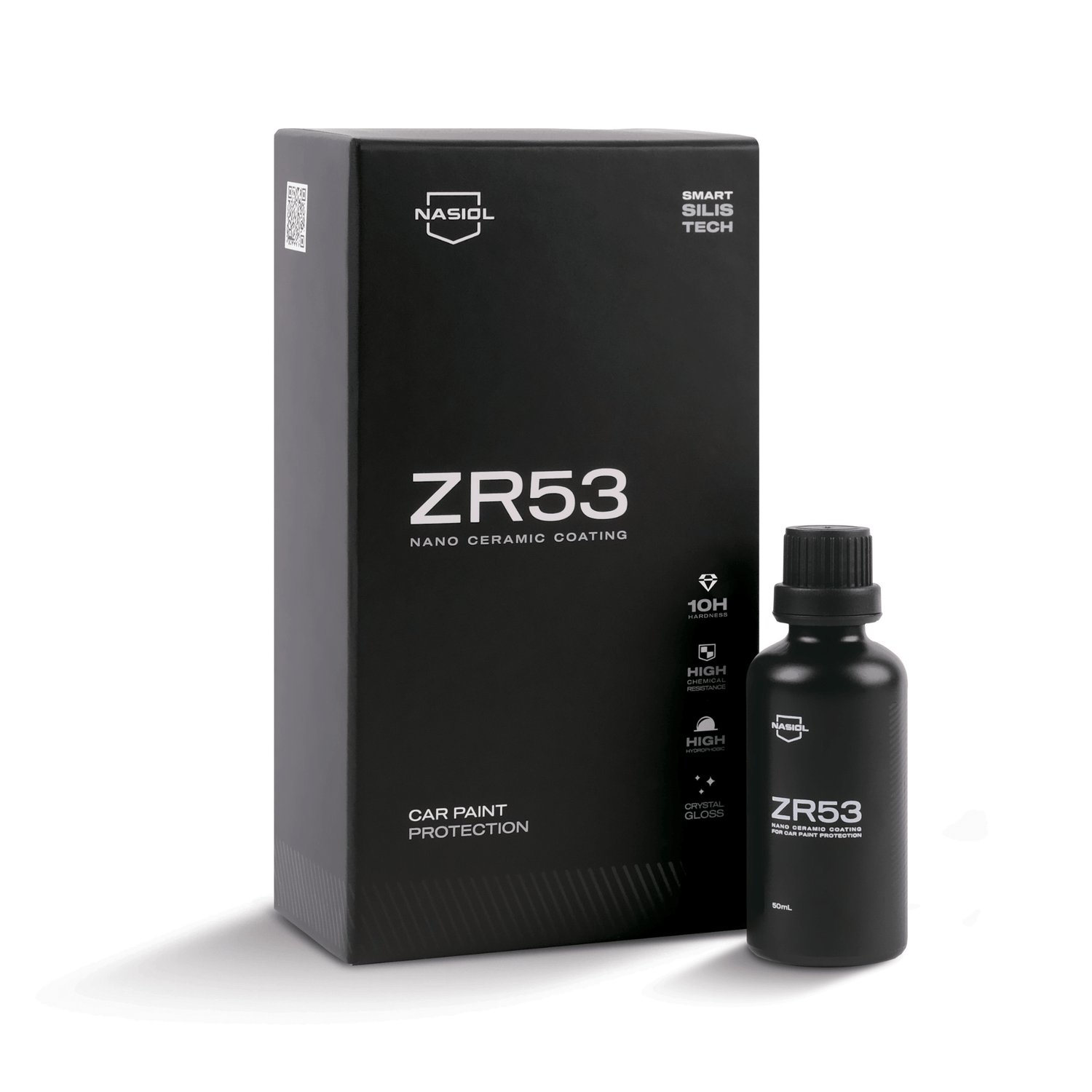 Kit Nasiol ZR53 revestimento cerâmico nano de 50ml para proteção de pintura automóvel, com embalagem premium preta — Detaildawg Portugal e Espanha