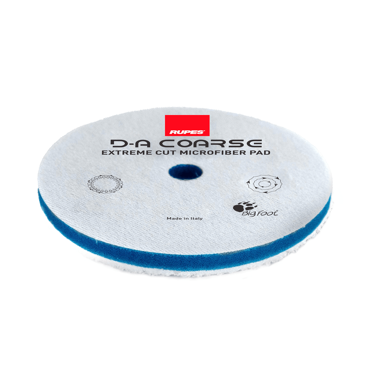 Boina de microfibra RUPES D-A Coarse Extreme Cut para corte extremo, vista angular