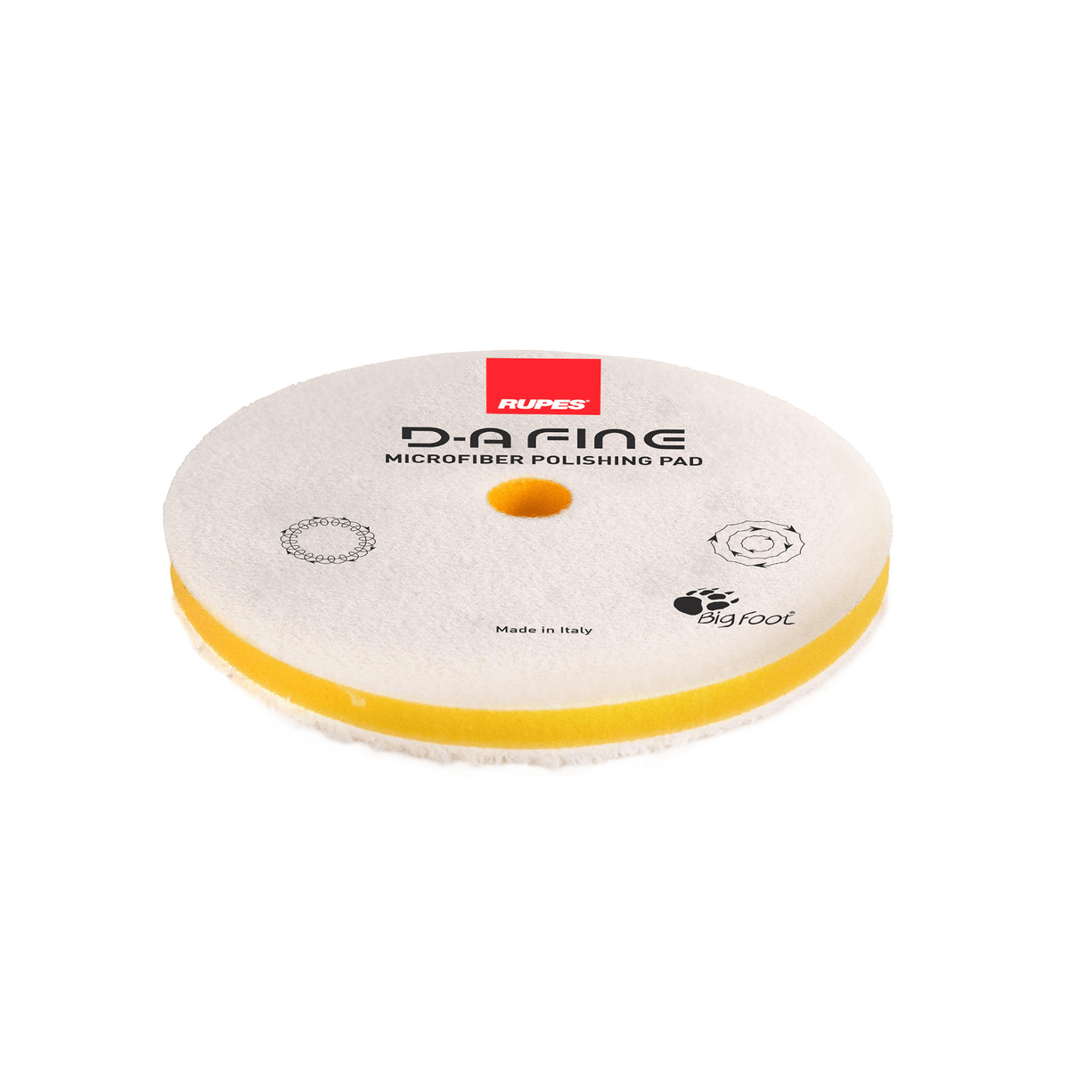 Boina de microfibra RUPES D-A Fine para acabamento e remoção de defeitos moderados, vista angular
