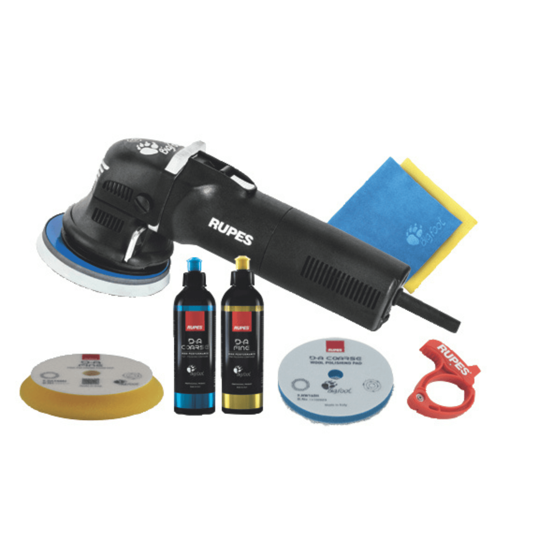 Kit RUPES LHR125E Duetto BAS com boina de lã, boina de espuma e compostos de polimento