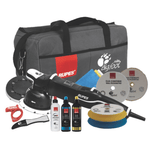 Kit RUPES LK900E Mille LUX com bolsa BigFoot, boinas de lã e espuma, e compostos de polimento